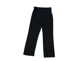 マタニティパンツ ウエスト調節 ブラック L ワイドパンツ 薄手