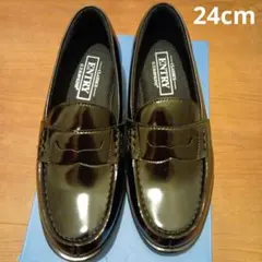 ☆美品☆　Hawkins ENTRY ブラック ローファー　24cmのサムネイル