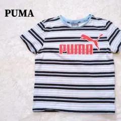 PUMA　プーマ　ロゴプリントコットンボーダー半袖Tシャツ　キッズ　130のサムネイル