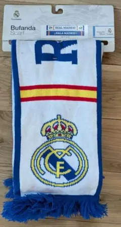 レアルマドリード！マフラータオル！ Real Madrid レアルマドリード タオルマフラー(ホワイト×ブルー