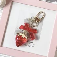いちご 苺 キーホルダー バッグチャーム レッド