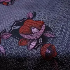 値下げ【未使用】紬の羽織と着物アンサンブル 椿柄