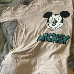 ミッキーマウス 半袖Tシャツ ピンクベージュ ディズニー