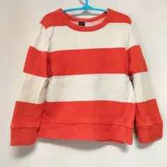 babyGAP　オレンジと白のストライプ トレーナー