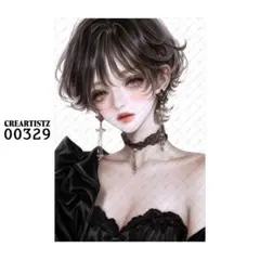 00329 ガール ペーパー/ステッカー 4枚 CREARTISTZ