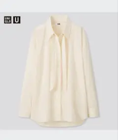 【4/20処分】 ユニクロU オーバーサイズボウタイシャツ