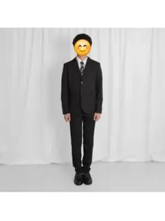 GLAZOS ブラックフォーマルスーツ（上下・細身） 160cm