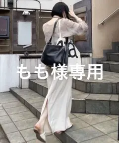 もも様専用　イアパピヨネ　スワローマチショルダーバッグ　レザー　ブラック