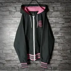 ナイキレディースナイロンジャケット フーディー ワンポイントロゴ リブライン