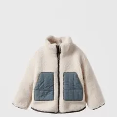 ZARA コントラストボアブルゾン、ジャケット コート