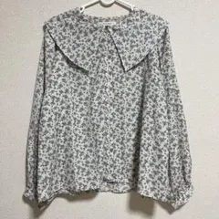 w closet 花柄　ビックカラーブラウス