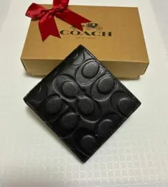 【オープン価格】新品COACH 二つ折り財布 エンボス加工 アウトレット