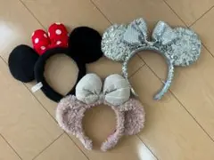 美品　ディズニー カチューシャ　スパンコール　ミニー　シェリーメイ