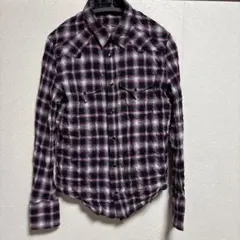 LGB チェック柄 長袖シャツ ダメージ加工 ジップ付き - メルカリ