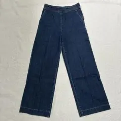 JILL JEAN ダークブルー ワイドレッグ デニムパンツ