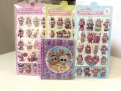 ラブブ⭐️オーロラシール3枚＋シャカシャカノート オーロラタイル ボンボンドロップ