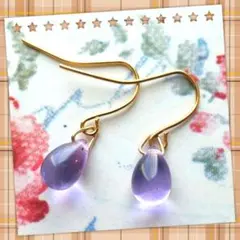 【No10-1】ドロップピアス・パープルG
