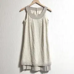 ELLE レース　サイドジップ　ノースリーブワンピース　38 アイボリーのサムネイル