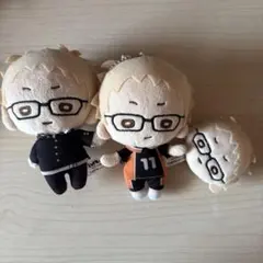 ハイキュー!! 月島蛍 ぬいぐるみ マスコット 3種セット にとたん