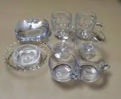 ガラス食器　 皿 マグカップ デザートカップ　11点セット