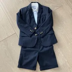 B:MING ネイビー ジャケットとショートパンツ ワイシャツセット110センチ