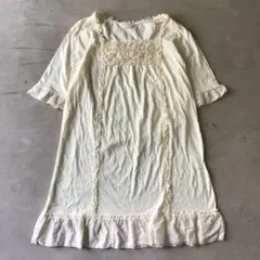 【高級】PINK HOUSE ピンクハウス　ミニワンピース　チュニック　ホワイトのサムネイル