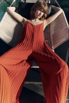 ZARA・ロングプリーツ入りオールインワンのサムネイル