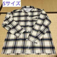 【無印】S 脇に縫い目のない フランネルパジャマ Sサイズ アイボリーチェック