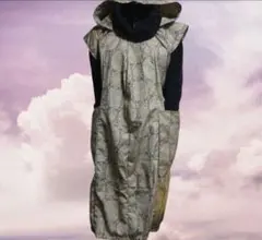 一点物＊着物リメイク フード付きチュニック 青系／ポケット付き・ゆったりデザイン