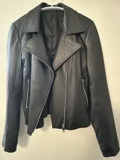 美品　ライダース　ラムレザージャケット　イタリア　羊革　レディース