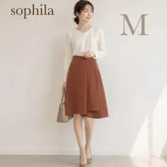sophila ソフィラ ラップスカート フレアスカート 膝丈スカート アシメ