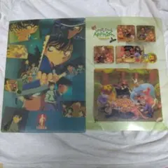 キャラクター下敷き 2枚、 名探偵コナン 1999 、ズーラシア 1999 平成のサムネイル