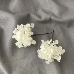 ドライフラワー アナベル 髪飾り ホワイト2点セット ブライダル 成人式 卒業式