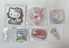 サンリオ　ハローキティ　まとめ売り6点セット　カスタムアクリルチャーム　缶バッジ