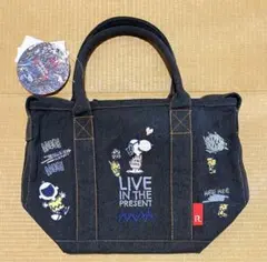 【限定・完売品】ルートート スヌーピー 刺繍 デニム トートバッグ 2WAYのサムネイル