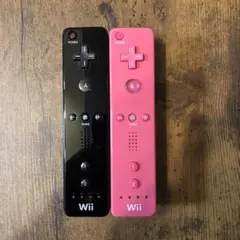 【動作確認済み】Wiiリモコン ブラック ピンク2個セット
