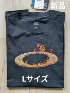 【新品】オークリー 半袖 Tシャツ Lサイズ 炎 OAKLEY メンズ ブラックのサムネイル
