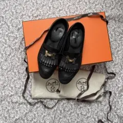 HERMES モカシン ブラック H金具 - メルカリ