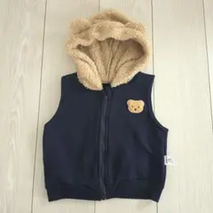 クマ耳フード　ベスト☆80cm