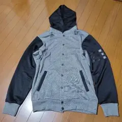 adidas フード付きジャケット グレー/ブラック