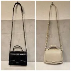 【お得な2点セット☆】ZARA＊ミニショルダーバッグ（ブラック&ライトベージュ）
