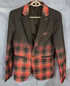 期間限定値下げ！　テーラードジャケット ブラック レッド チェック