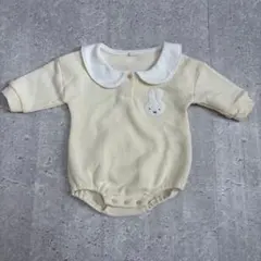 ミッフィー 70 セーラー ロンパース　裏起毛 うさぎ クリーム　秋冬