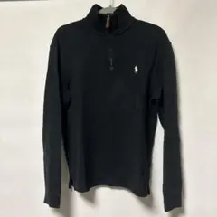 ラルフローレン ニット セーター ハーフジップ ポニー ブラック メンズS
