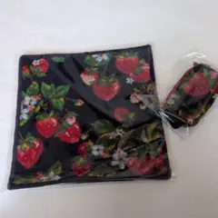 FEILER　フェイラー　ストロベリーフィールド　ネイビー　ハンカチ　ミニポーチ