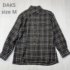 ★ DAKS ダックス ウール チェック シャツ M