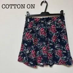 フラワー柄 フレアスカート ミニ ネイビー レッド 可愛い 花柄 カジュアル