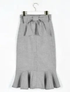 evelyn バックリボンマーメイドスカート ギンガムチェック