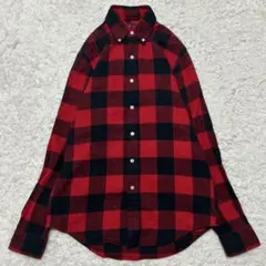 美品 ラルフローレン バッファローチェック ネルシャツ 赤黒 S相当 現行