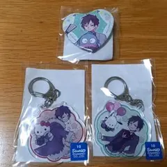 デュラララ　 くじ引き堂　折原臨也　ハート型缶バッジ　ハンギョドン　キーホルダー